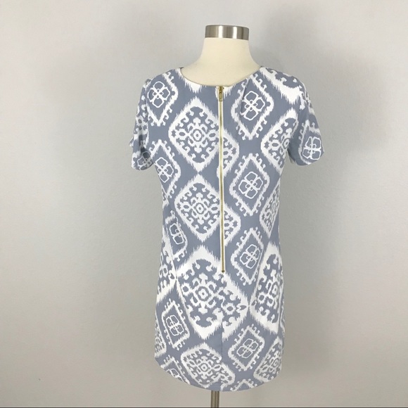 Lulus small Ikat Shift Dress Blue Give Me Print - Picture 4 of 8